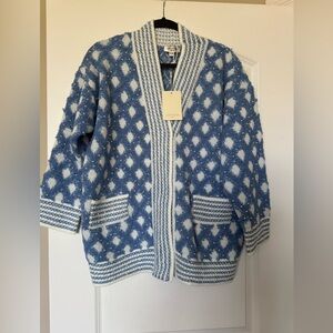 JOVONNA LondonBlue and White Patterned Cardigan